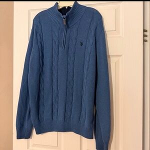 U.S. Polo Assn. Men's Zip Up Blue Sweater
